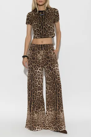Dolce & Gabbana Top With Animal Motif, Womens, Brown