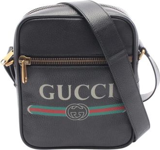 Gucci Borsa a tracolla in pelle con logo 2000-2015 - Nero
