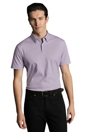 CHARLES TYRWHITT Plain Short Sleeve Jersey Polo in Lilac Purple at Nordstrom, Size Xx-Large