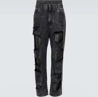 Dolce & Gabbana Logo distressed straight jeans