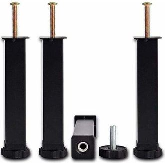 OEM Patas De Cama Ajustables De Metal Negro - Jinfgerne - Juego De 4, Altura Ajustable De 15 A 35 Cm, Capacidad De Carga De 100 Kg, F&aacute;cil Instalaci&oacute;n Para
