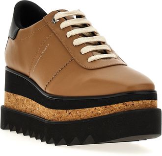 Stella McCartney Cork-Wedge Platform Platform Flat - Tan