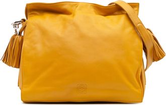 Loewe Pre-owned Womens Leather Tassel Shoulder Bag - Orange - One Size