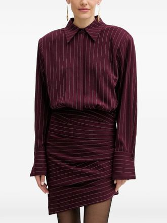 Retrof&ecirc;te Narine pinstripe point-collar dress - Red