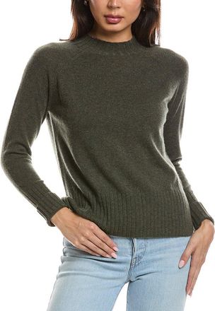 Fort&eacute; Cashmere Hi Low Rib Trim Funnel Neck Cashmere Sweater