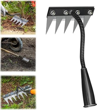 OEM Rastrillo Desmalezador Berthaus, 5/6/7/8 Dientes, Herramienta Con Mango, Rastrillo De Jard&iacute;n De Metal Resistente, Rastrillo Berthaus Para Desmalezar/a