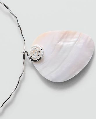 Mango Collana rigida conchiglia argento - Donna - Taglia unica - MANGO