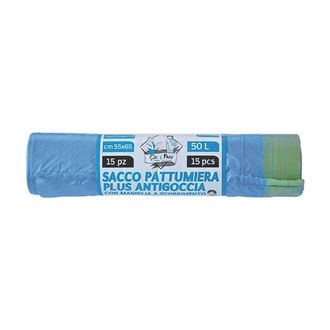 OEM Sacchi Per Nettezza Urbana plus Antigoccia Cm 55x65 - Rt.15 Pz - Celesti