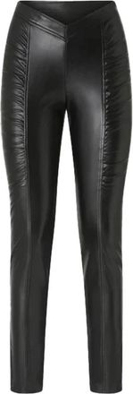 Pinko Stretchlegging met leereffect - Dames - Leggings - Zwart - M - Leer - Broeken