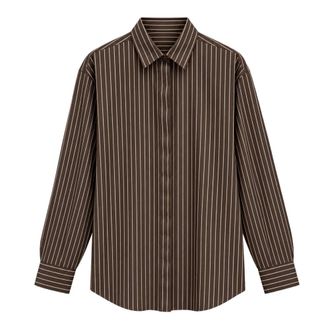 Mars&eacute;m Marsem - Klassiek Overhemd met Lange Mouwen - Dames - Blouses & Shirts - Bruin - Maat: XS Katoen