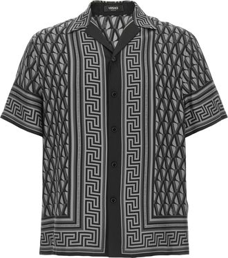 Versace V Greca Camicie Grigio-Uomo