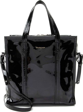 Balenciaga Black Leather Bazar Small Shopper Tote (Authentic Pre-Loved)