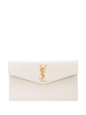 Saint Laurent medium monogram clutch - White