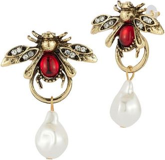 Sphera Milano Gold-Plated 21Mm Pearl Cz Earrings