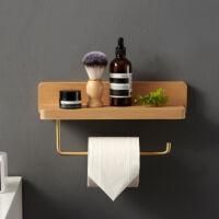 OEM Portarrollos Doble De Papel Higi&eacute;nico, Madera Maciza De Haya, Montaje En Pared, Autoadhesivo, Esquinas Redondeadas, Soporte Decorativo Para Rollo De P