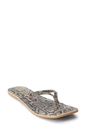 Matisse Footwear Bungalow Flip Flop in Brown Multi Snake at Nordstrom, Size 6