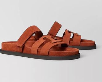 Tory Burch ines sport suede logo slide sandal