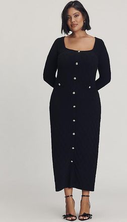 Eloquii Plus Long-Sleeve Sweater Midi Dress