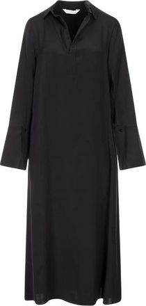 Max Mara Ossola Midi Jurk - Dames - Shirt Kleedjes - Zwart - M - Kleedjes