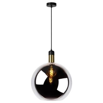 Lucide L&aacute;mpara de techo en metal y cristal ahumado di&aacute;m:40cm