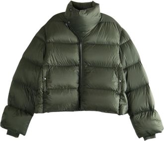 Rick Owens Turtle High-Collar Boxy Down Jacket