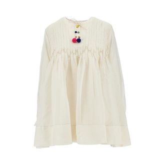 P&eacute;ro Pleated cotton and silk blouse Woman 36