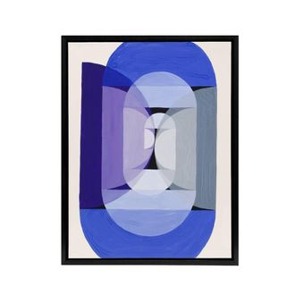 Artery8 Joseph Schillinger Abstract Blue Gray Violet Wheel Framed Canvas Art | Size: W24 x H32
