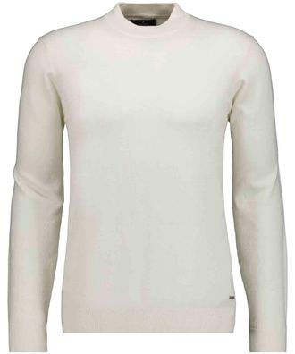 Ragman Rundhalspullover RAGMAN, Herren, Gr. 52, ecru, 95% Baumwolle 5% Kaschmir, hoch geschlossener Ausschnitt, Pullover Rundhalspullover