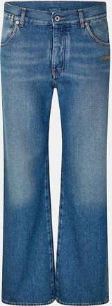 Off-white Womens Wide Leg Relaxed Fit Jeans - Blue - Size: 28 l32