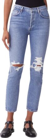 A Gold E Riley High Rise Straight Jean In Whiplash