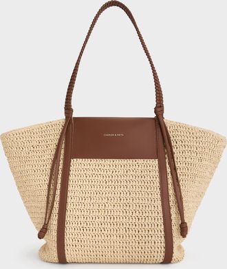 Charles & Keith Shalia Raffia Tote Bag