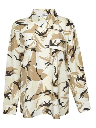 Kenzo abstract print button-up blouse - Neutrals