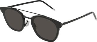 Saint Laurent Metalen Zonnebril SL 28 Stijl - Heren - Zonnebrillen - Zwart - 61 MM - Accessoires