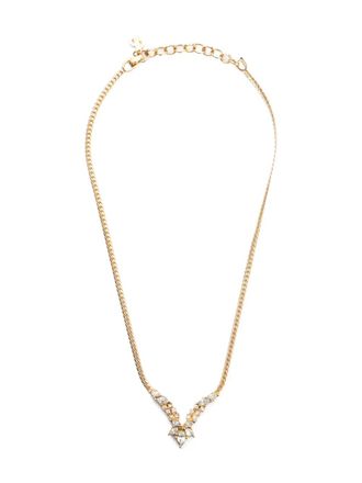 Dior 1980-1990s rhinestone necklace - women - Gold Plated/Rhinestone - One Size