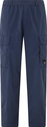 C.P. Company Blue Flatt Nylon Loose Cargo Lens Water-Repellent Pants