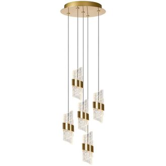 Lucide Kligande - Pendant light - ø 30 cm - led Dim. - 5x8W 2700K - Matt Gold / Brass - Lucide
