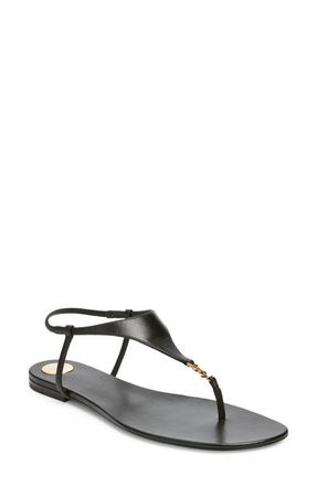 Saint Laurent Cassandra Sandal in Noir at Nordstrom, Size 10.5Us