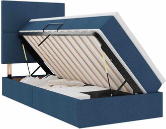 vidaXL Storage Bed with Mattress Blue 90 x 200 cm Polyester vidaXL