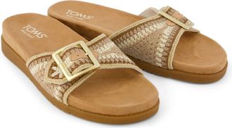 Toms Marin Slide Textiel Dames Donker Beige Sandalen