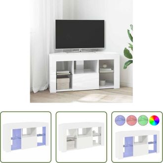 vidaXL vidaXL Mobile TV angolare LED - Mobile TV LED Angolare Bianco ad Alto Lucido 100 x 40 x 50 cm