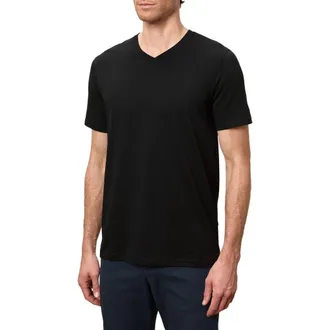 Pact Organic Cotton Softspun Essential V-Neck Tee in Black at Nordstrom, Size Xx-Large