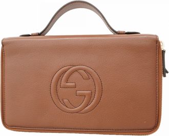 Gucci Brown Leather Long Wallet (Bi-Fold) (Pre-Owned)