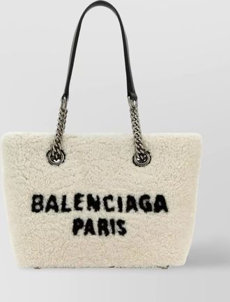Balenciaga shopping s faux fur shoulder bag