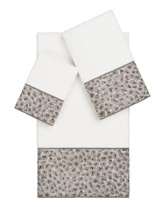 Linum Home Textiles 100% Turkish Cotton 3Pc Embellished Towel Set