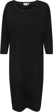 Saint Tropez Kleedjes, Dames, Zwart, L, Zwarte Gebreide Jurk Mila SZ R-N