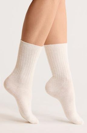 Nordstrom Sparkle Crew Socks in Ivory at Nordstrom Rack, Size 9/11