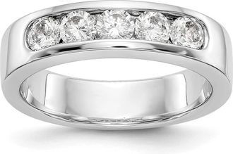 Diamond2Deal 14k White Gold Lab Grown Diamond Wedding Band Ring 3/4Ct Clarity- VS Color- D-E