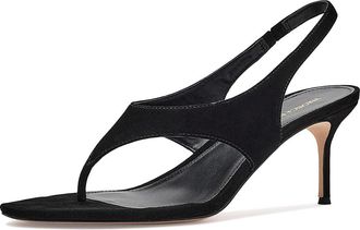 Veronica Beard Talon Thong Sandals Womens Sandals Black : 9.5 M, Suede