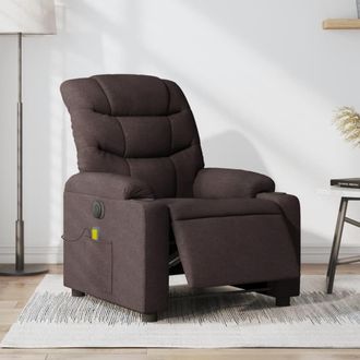 vidaXL Vidaxl - Sill&oacute;n Reclinable De Masaje El&eacute;ctrico Tela Marr&oacute;n Oscuro