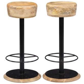 vidaXL Taburetes De Cocina 2 Unidades Madera Maciza De Mango Vidaxl